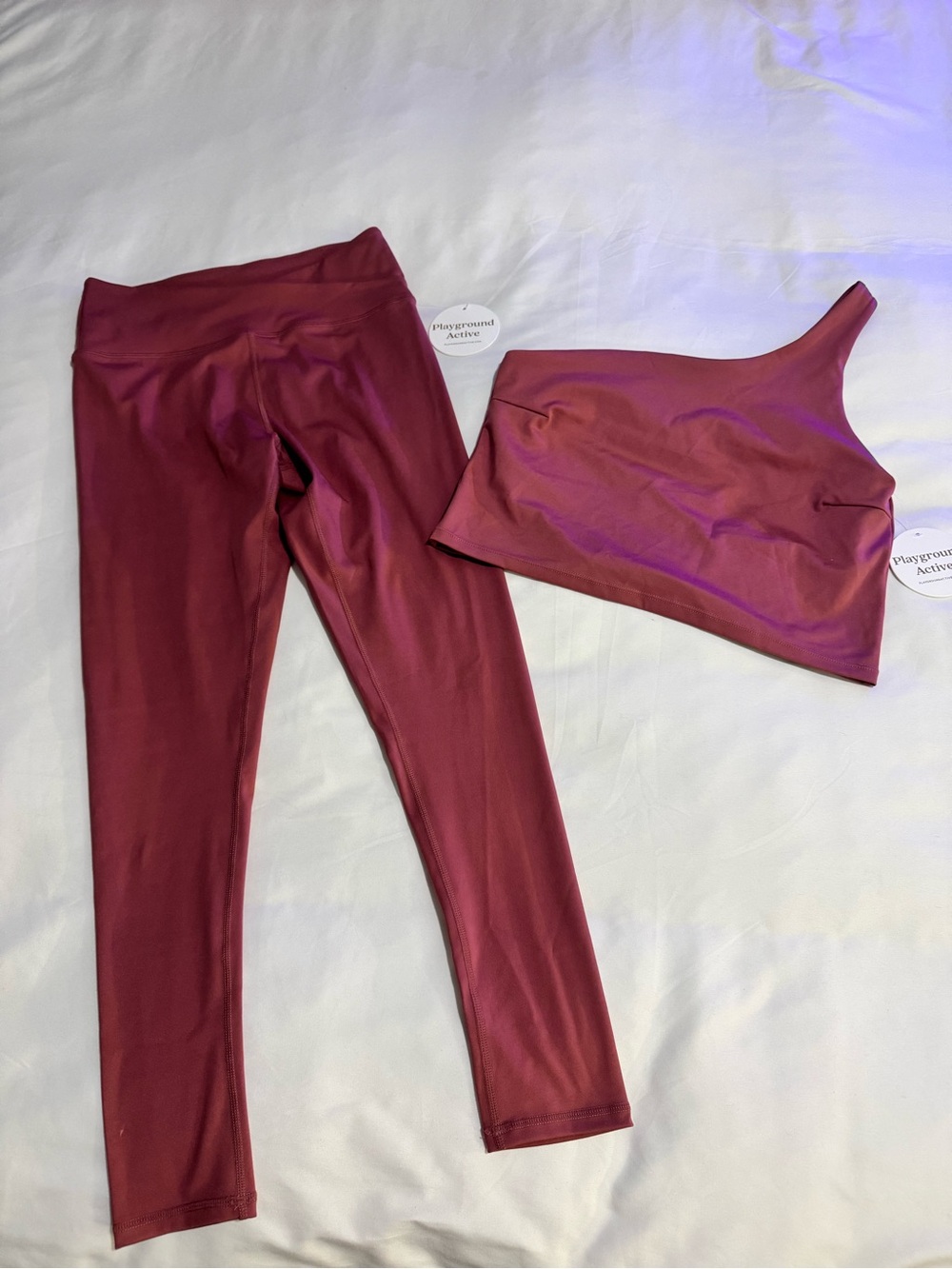 Playground Active One-Shoulder Active Set - High-Waist Leggings & Crop Top